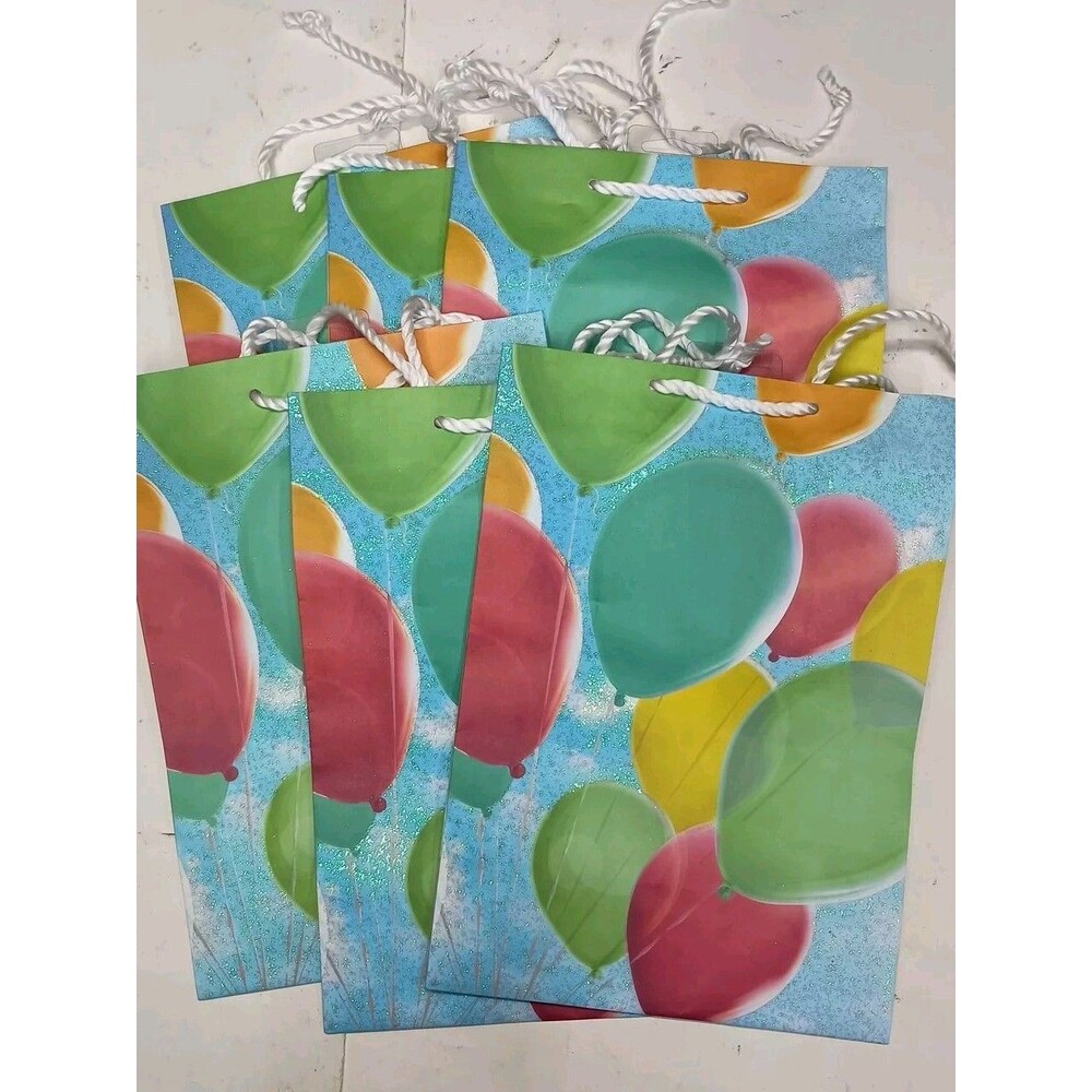 American Greetings Balloon Printed Gift Bags Lot Of 6